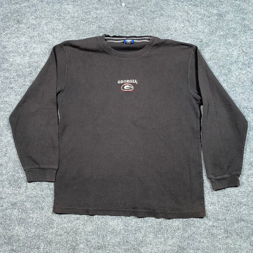 Concepts Sport Georgia Bulldogs Mens Large Thermal Waffle Knit Shirt Charcoal